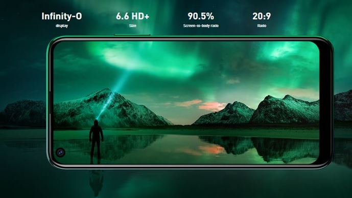 6.6 HD+ Layar besar bazel tipis Infinix Note 7 Lite