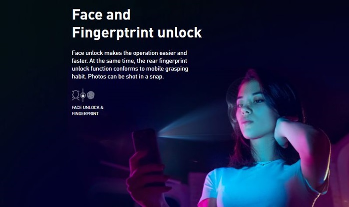 Fingerprint dan Face unlock Infinix Hot 10