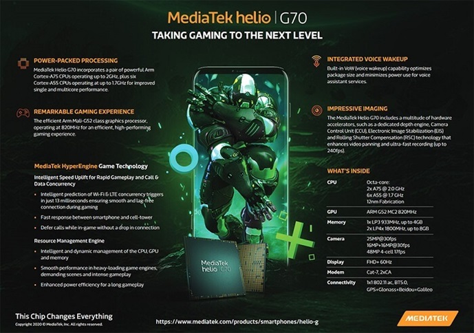 chipset Mediatek Helio G70 Infinix Note 7 Lite