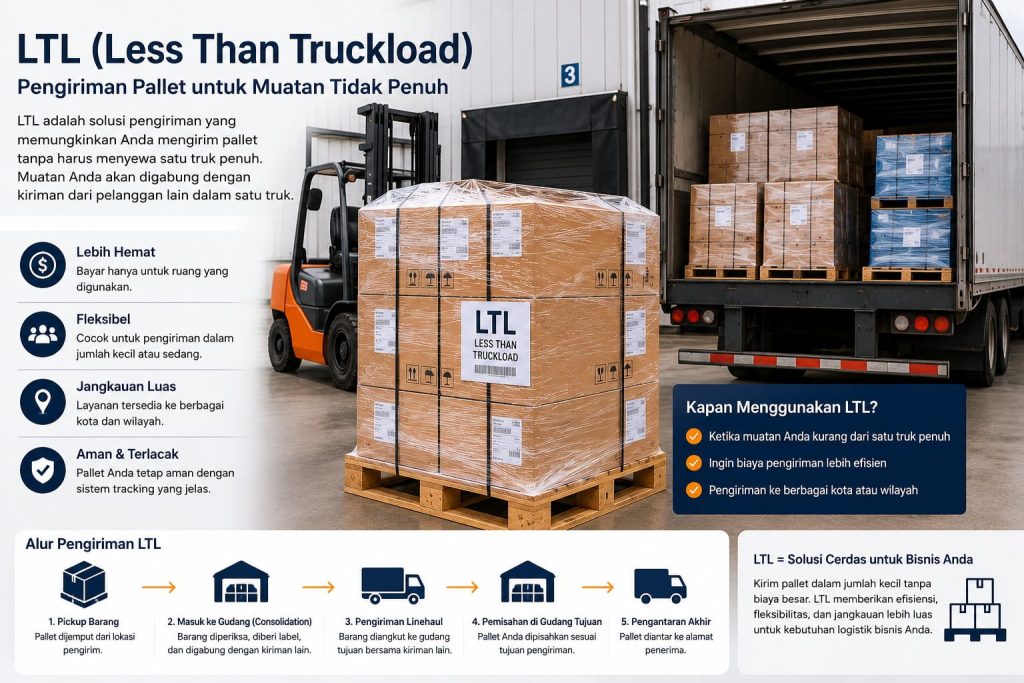 Jenis-Jenis Layanan Pengiriman Pallet LTL (Less Than Truckload)